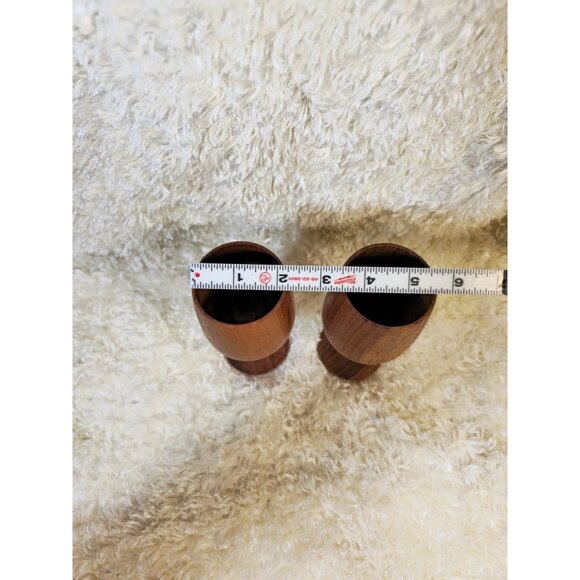 Vintage Hand-Carved Wooden Wine Goblets Set Of Two - Picture 8 of 11